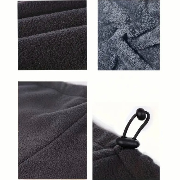 NWOT Black Fleece Neck Warmer Scarf with Plush Faux Fur Lining - Picture 5 of 5